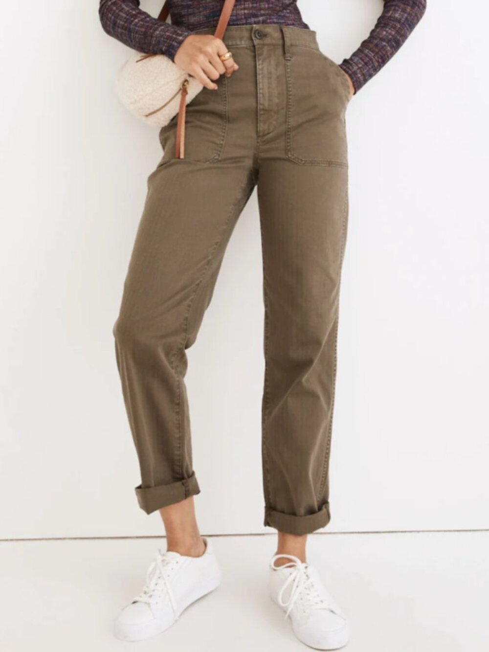 Madewell The Perfect Vintage Straight Workwear Pant, Green - Womens 25